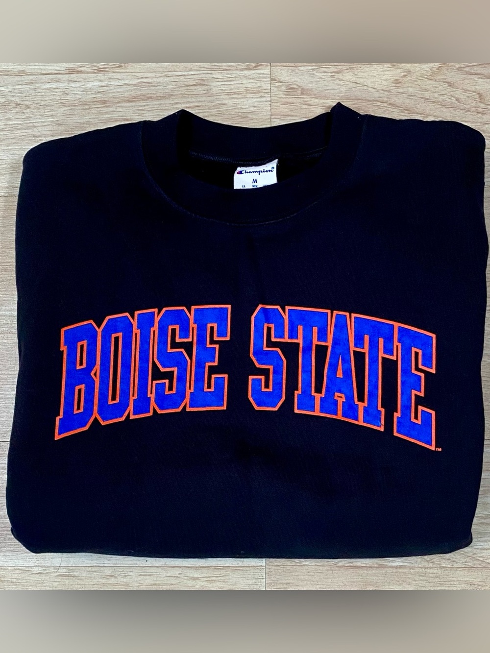 Boise State Broncos Crewneck Men’s Medium Black Long Sleeve Champion Sweatshirt